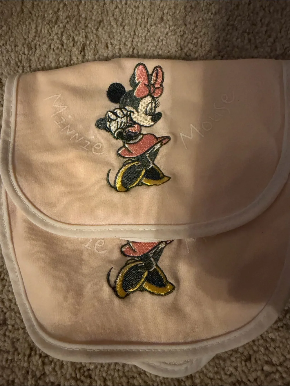 Peach Minnie Mouse Baby bibs - Disney